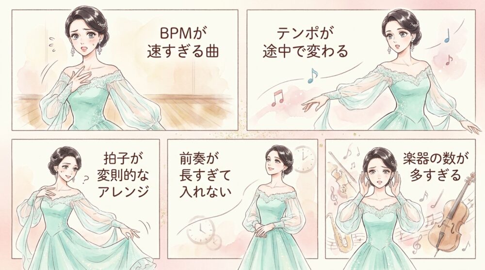 テンポが速すぎて足の動きが追いつかない