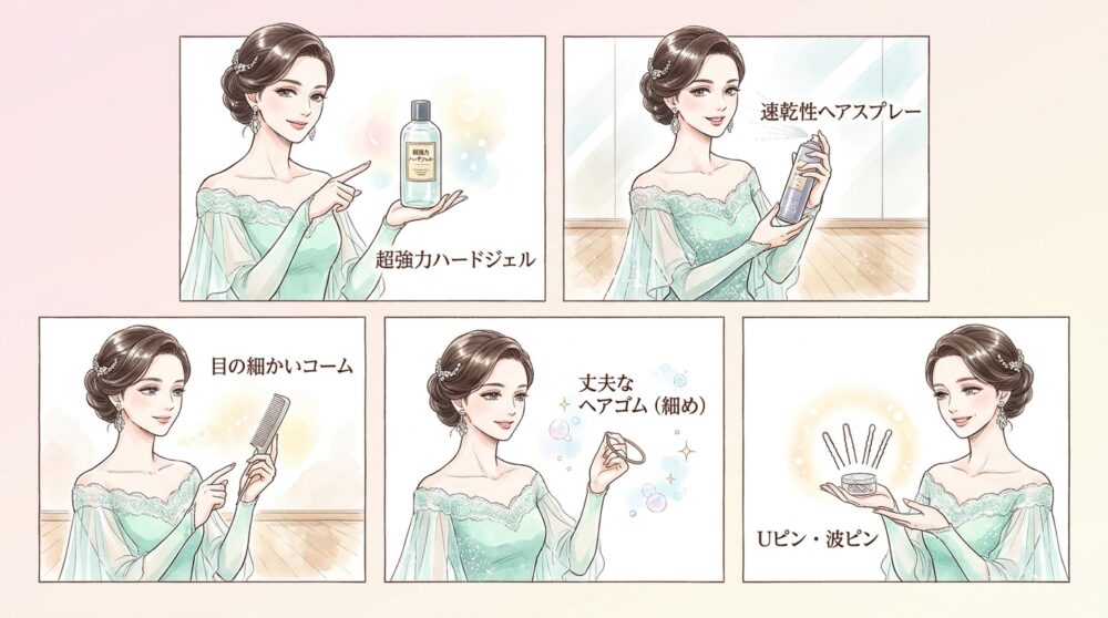 プロが愛用するスタイリング剤を正しい順序で使っていく