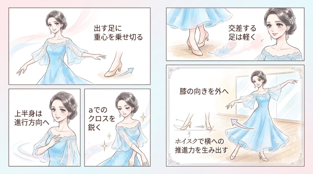ホイスクで横への推進力を生み出す