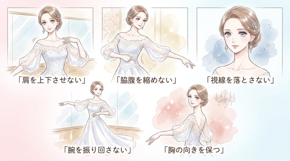 上半身が揺れてしまいキレが失われている