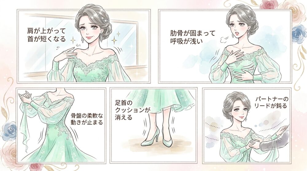 上半身の力みが下半身の自由を奪っている
