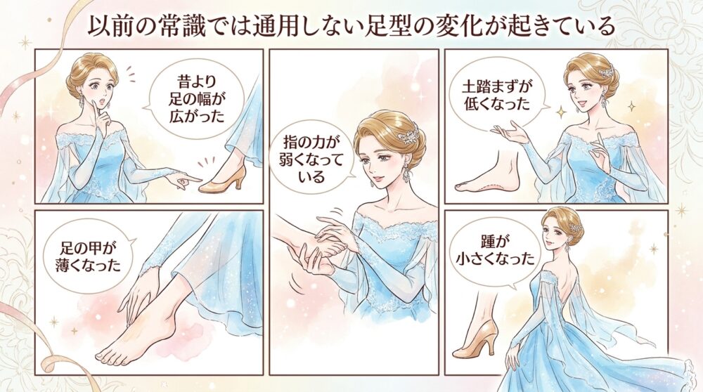 以前の常識では通用しない足型の変化が起きている