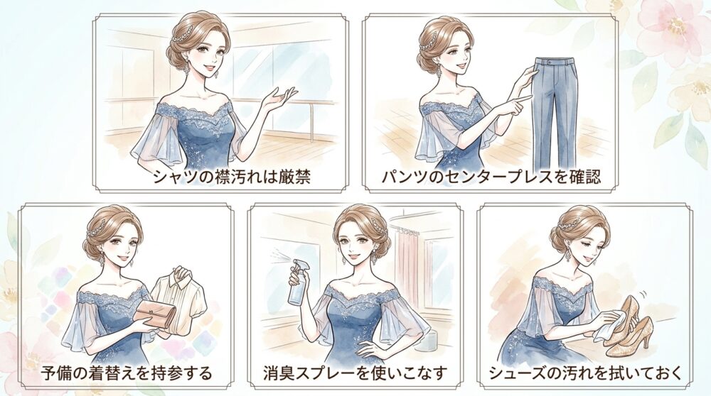 清潔感のある身だしなみがダンスのパートナーシップを支えている