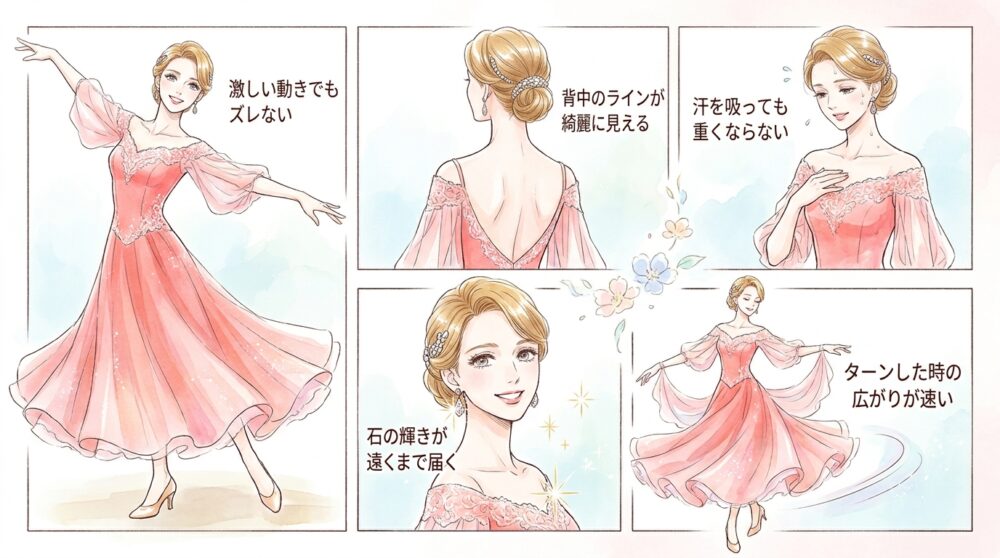 競技会で勝つための機能美と装飾性を重視している