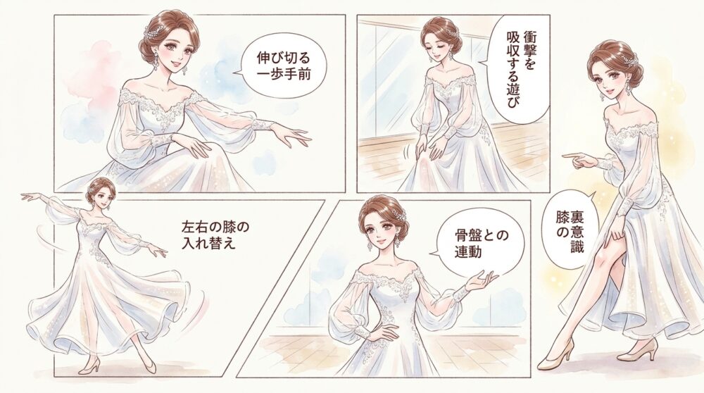 膝を伸ばすタイミングをミリ単位で調整している