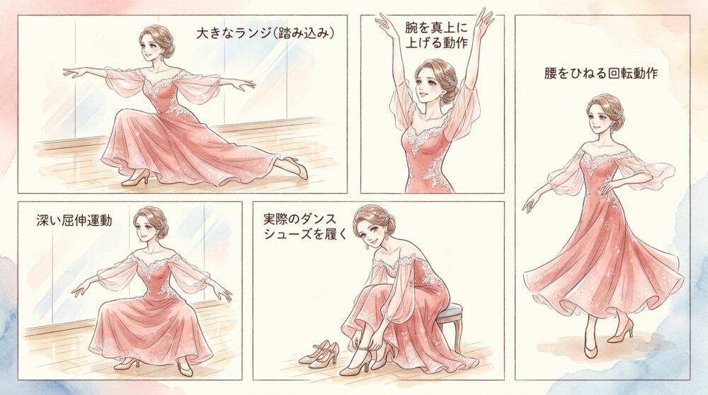 試着時に必ずチェックすべき可動域の広さを確かめる
