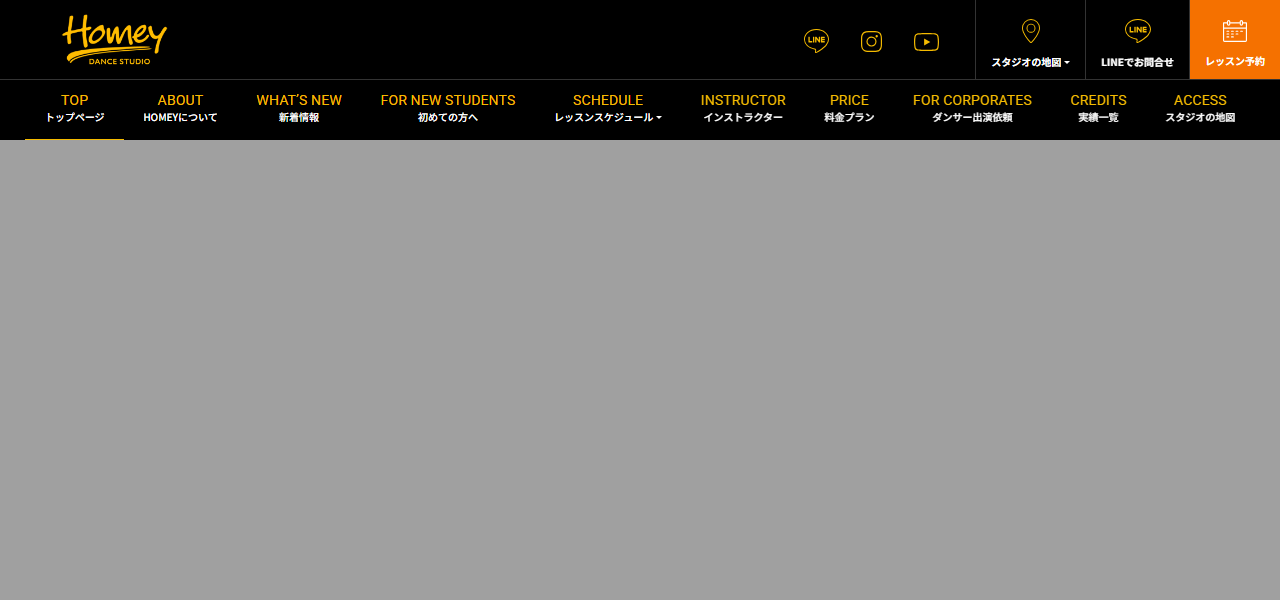 HOMEY DANCE STUDIOの公式サイト