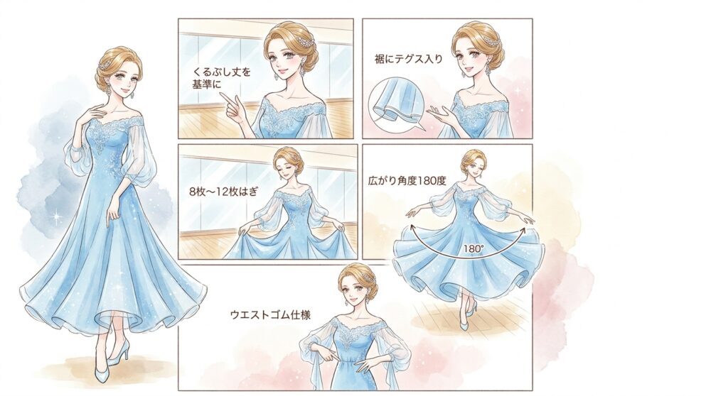 スタンダードなら足首が見えるか見えないかのラインが理想だ