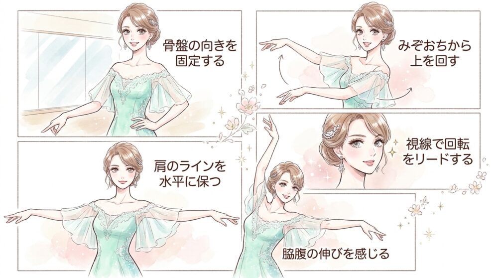 上半身と下半身の対比がダイナミックな印象を生み出している