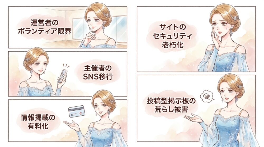 以前利用していた情報サイトが更新を停止している