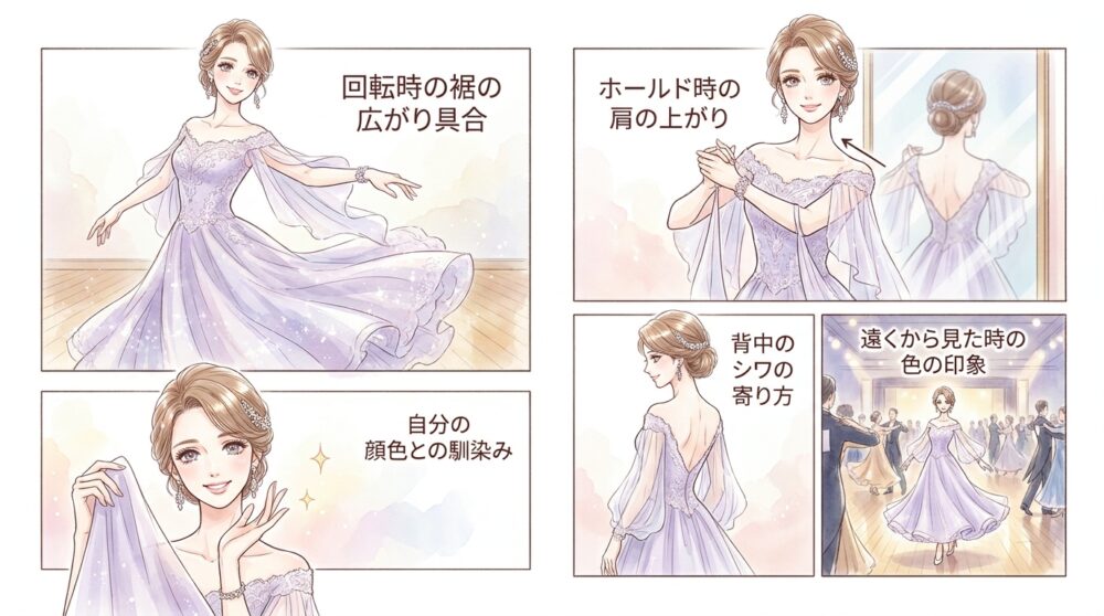 実際に動いている動画を撮影して客観的なシルエットを確認する