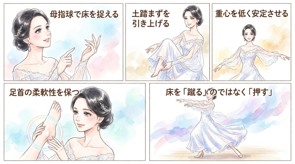床を押し続けることで粘り強い質感が持続していく