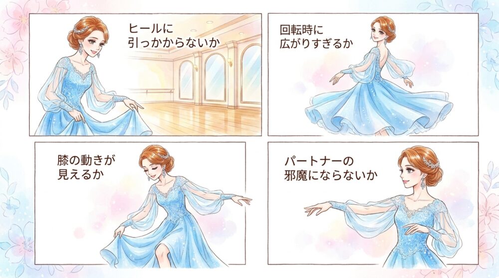種目ごとの運動量に適したスカートの丈を再確認しておく