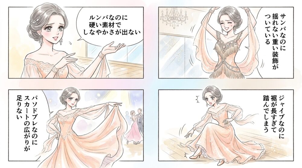 種目の特性と衣装の動きが喧嘩している