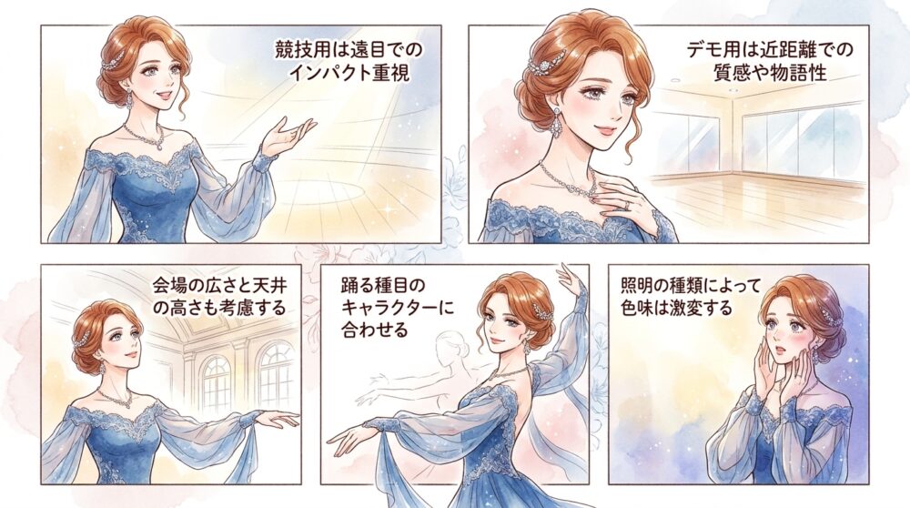 競技会と発表会で求められる華やかさの違いに気づく