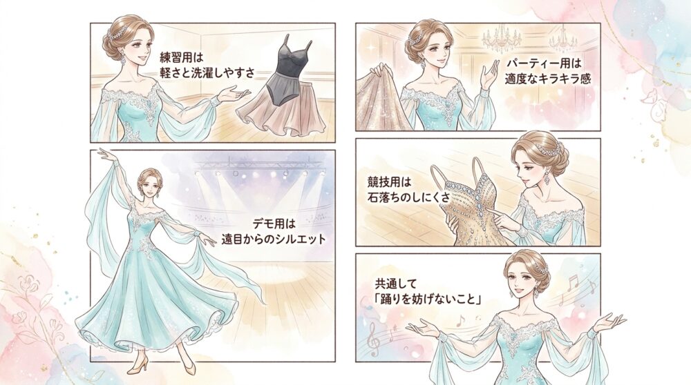 競技会用か練習用かで求められるボリュームが違ってくる