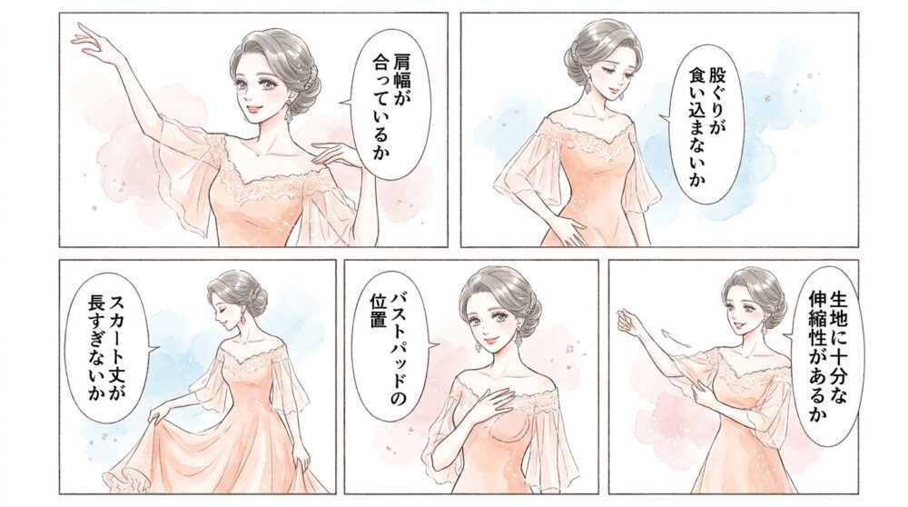 自分で手直しができる範囲のサイズ感や伸縮性を見極めていく