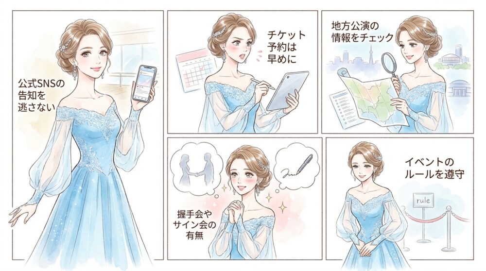 舞台やイベントで生のパフォーマンスを見る機会を探す