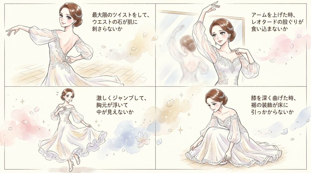 試着時にチェックすべき可動域とシルエットの崩れを把握する