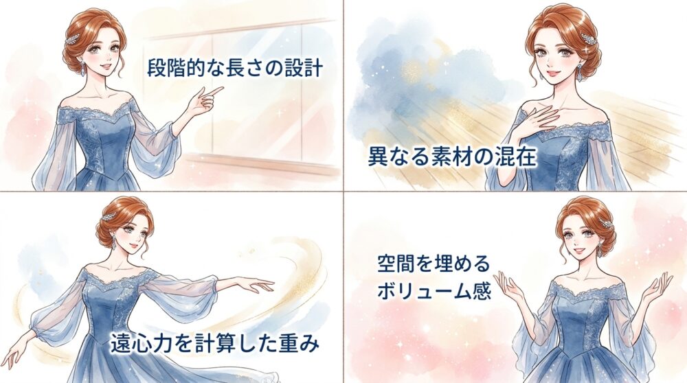 身体の動きを増幅させる立体的なフリンジが武器になる