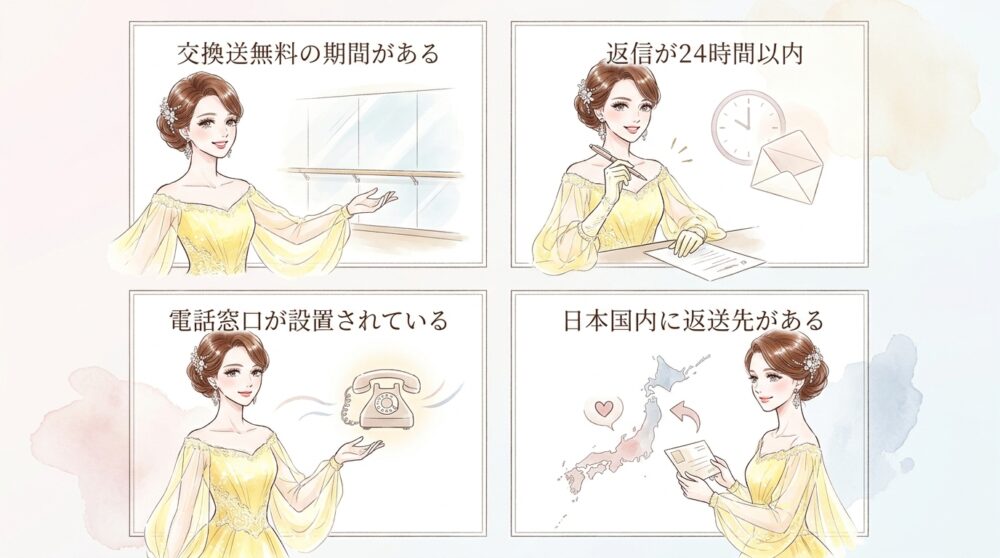 返品や交換の対応がスムーズな店舗を優先する
