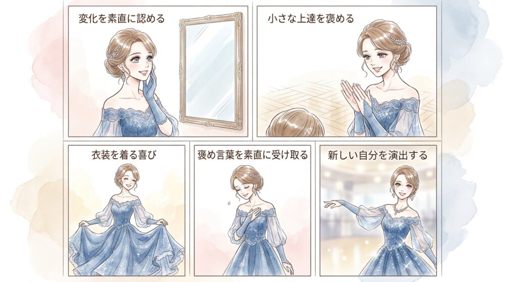 鏡に映る自分の変化を楽しみながら自信を取り戻していく