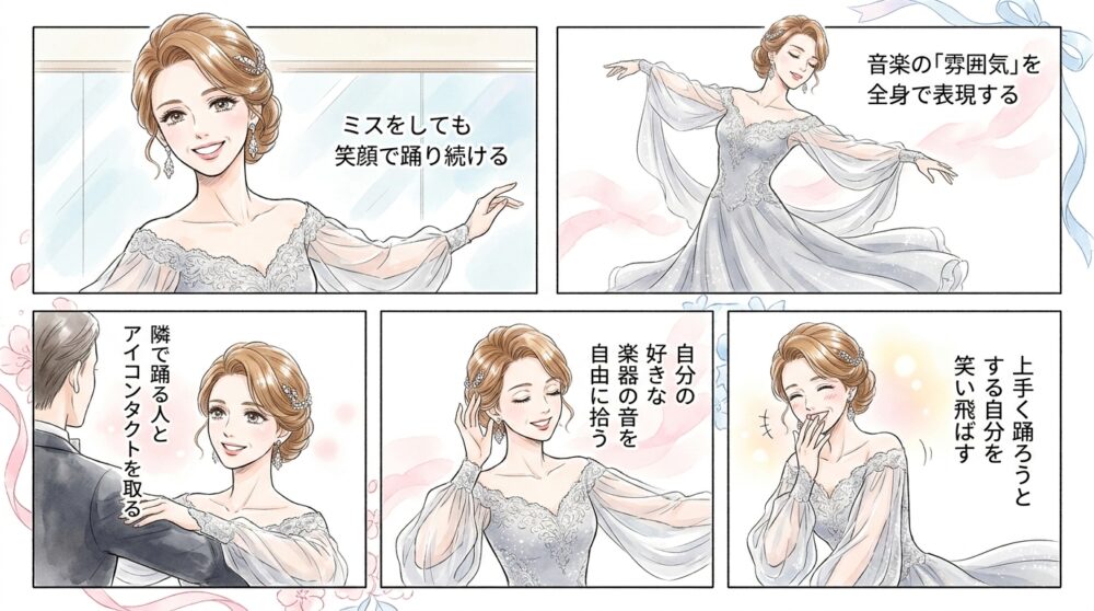 間違いを恐れずに自分の感情をステップに乗せていく
