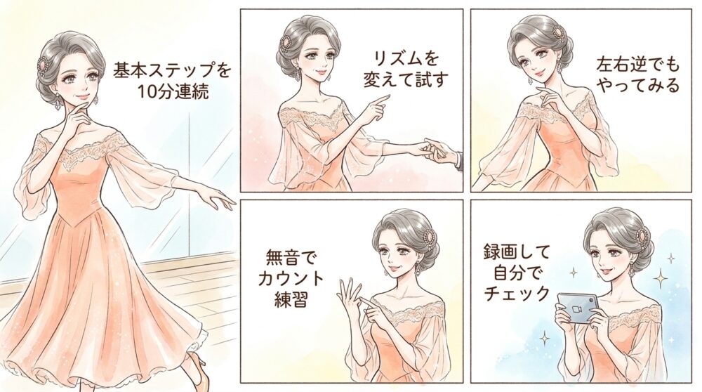 難しい技に挑戦する前に基本のステップを完璧にこなせる状態を目指す