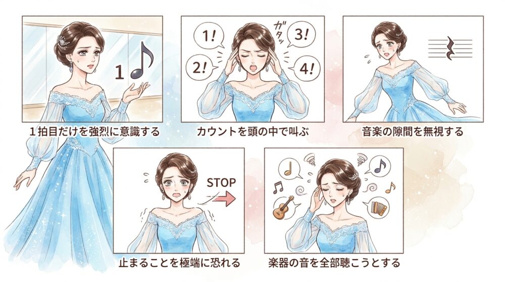 音楽の1拍目だけを必死に追いかけている